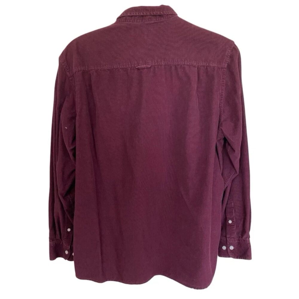 Club Room Corduroy Shirt Men's XXL Burgundy Long Sleeve Button Up 100% Cotton - Picture 2 of 8